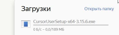 Окошко «Загрузки» с файлом CursorUserSetup